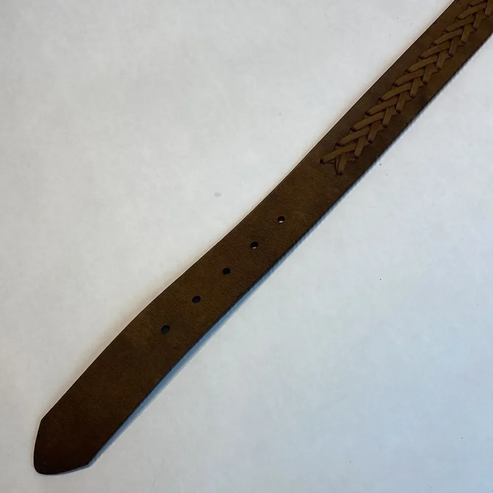 NEW Nocona Leather Belt Brown Size 26 Woven Braided 2454244